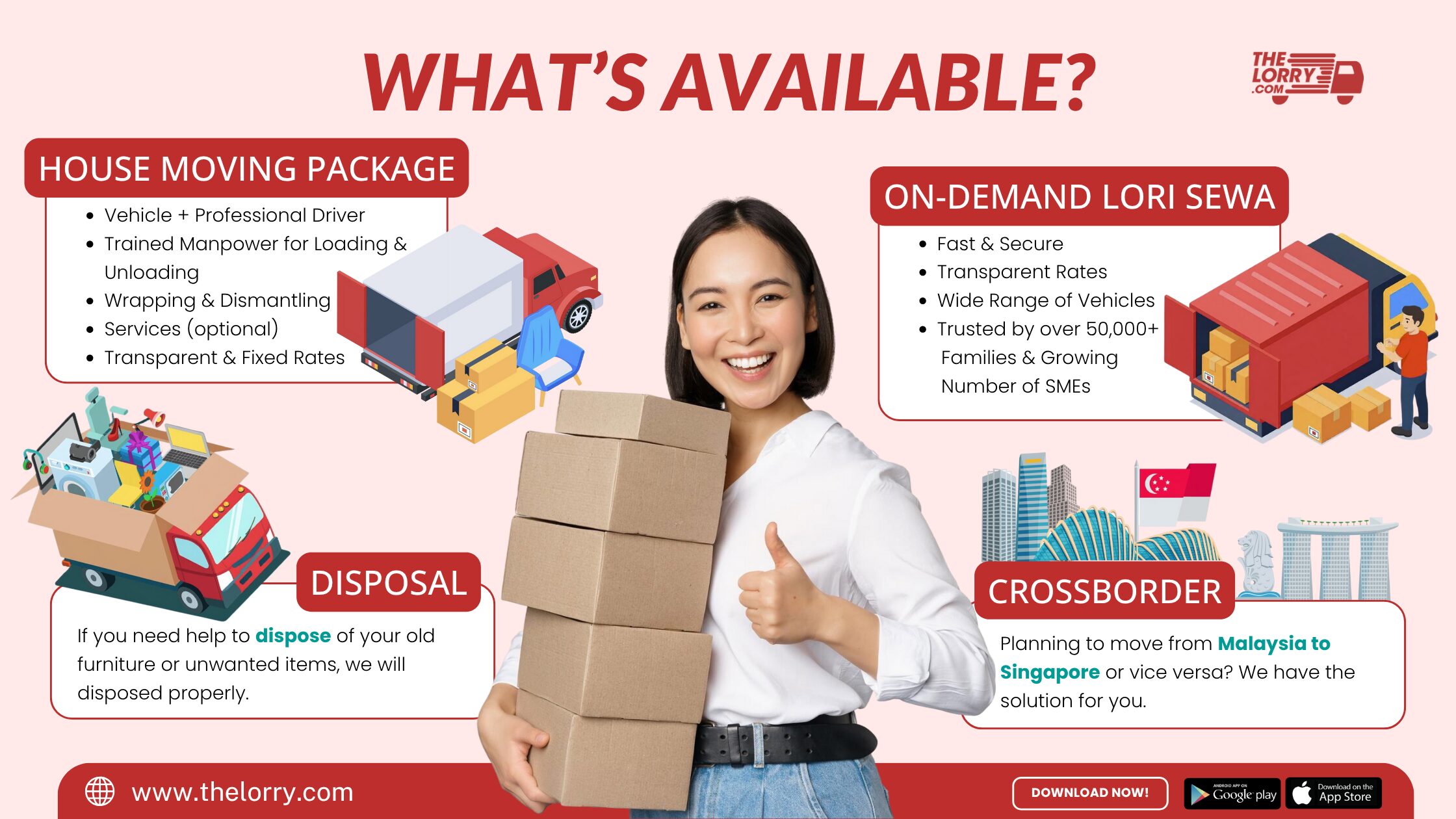 House Moving Package TheLorry, Pindah Rumah, Lori Sewa Selangor, Lori Sewa, Sewa Lori, Rental lorry, Rental lori, House Moving, Movers Malaysia, Movers Near me, Pakej TheLorry, Pakej Pindah Rumah, Lori sewa Pindah, Lori sewa pindah rumah, TheLorry Services, Thelorry package, housemoving package, disposal service, crossborder, pindah singapore