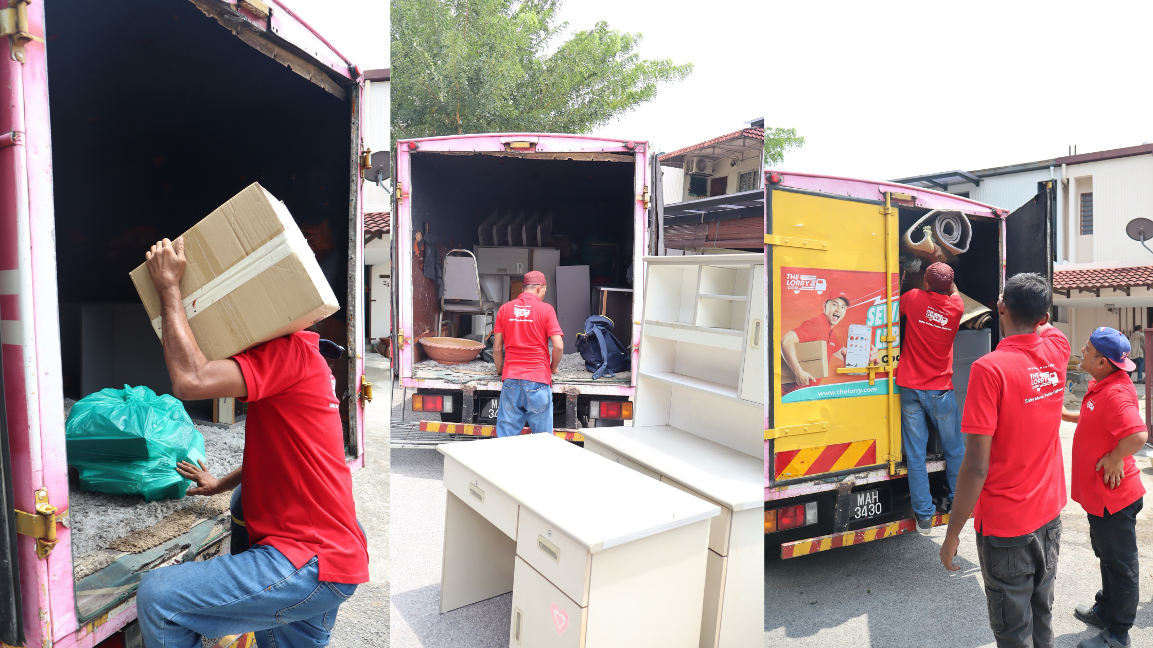 Loading items into lorry